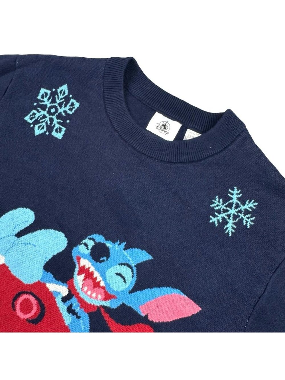 Disney Parls Men's Stitch Cotton Blend Ugly Christmas Sweater Blue • Medium